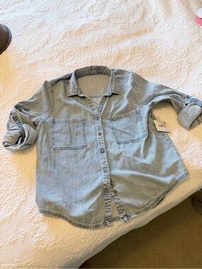 Falls Creek Light Blue Denim Button-Down Shirt